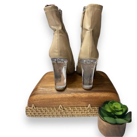 Steve Madden Eminent Taupe Boot with Lucite Heel - Picture 3 of 9